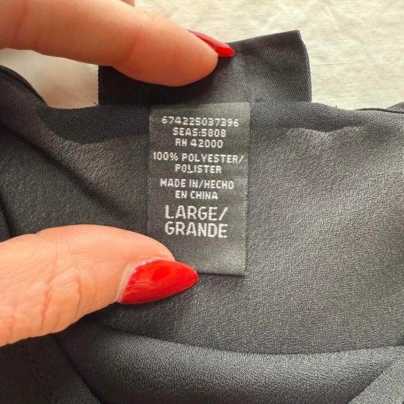 Y2k Attention Black Sheer Tank Top Sz L Whimsigoth Fairy - Picture 4 of 5